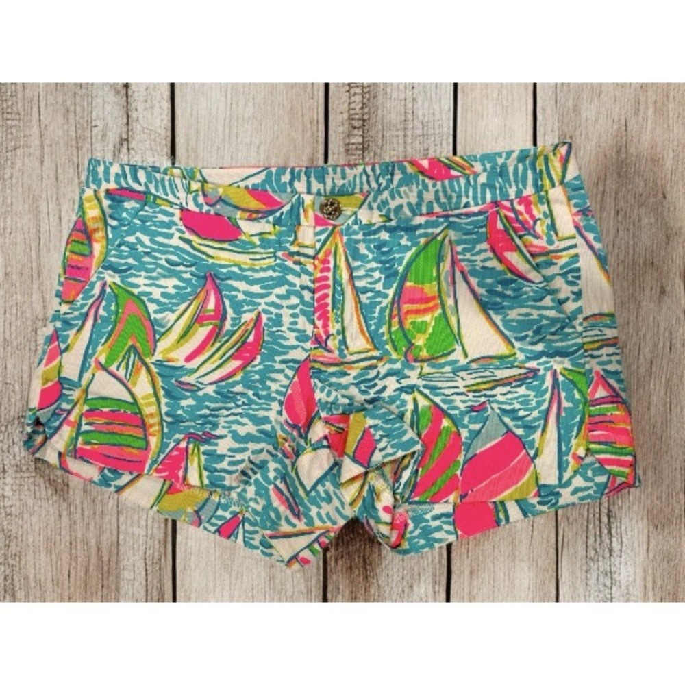 Lilly Pulitzer Sailboat‎ Nautical Ugotta Regatt Women's Shorts Size 4 Excellent